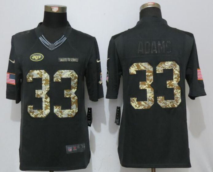Men New York Jets #33 Adams Anthracite Nike Salute To Service Limited NFL Jerseys->golden state warriors->NBA Jersey